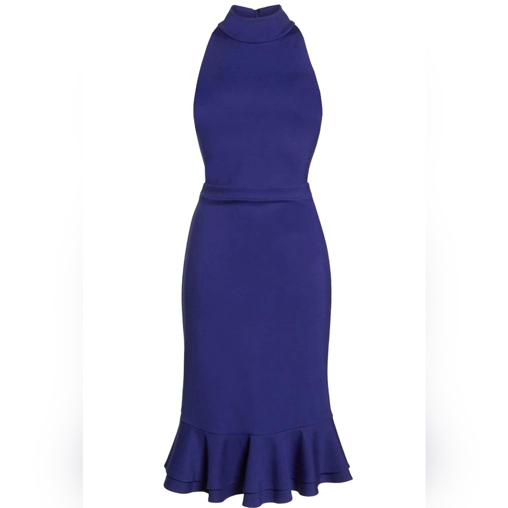 Ali & Jay Los Angeles The Boss Sheath Dress Blue Size Small Ruffle Hem Sleeveles